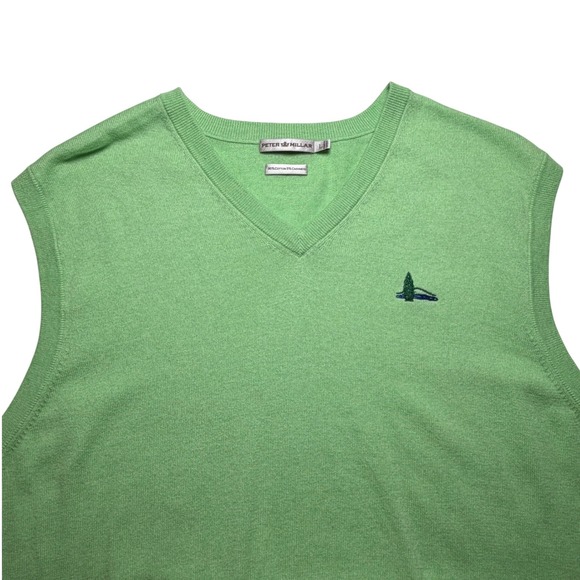 Peter Millar Other - Peter Millar Mens Large Green Sweater Vest Cotton Cashmere Golf Preppy‎
